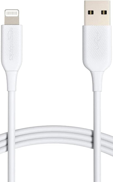 Amazon Basics Verbindungskabel Lightning auf USB-A, MFi-zertifiziertes Ladekabel für iPhone, weiß, 0.9 m